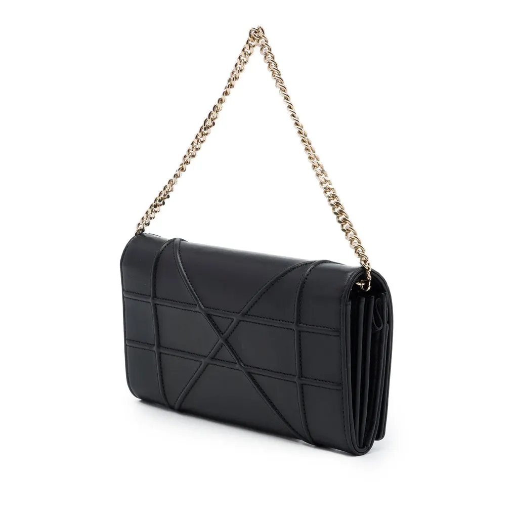 Dior Smooth Calfskin Diorama Croisiere Wallet on Chain Black Leather Very good - Back View