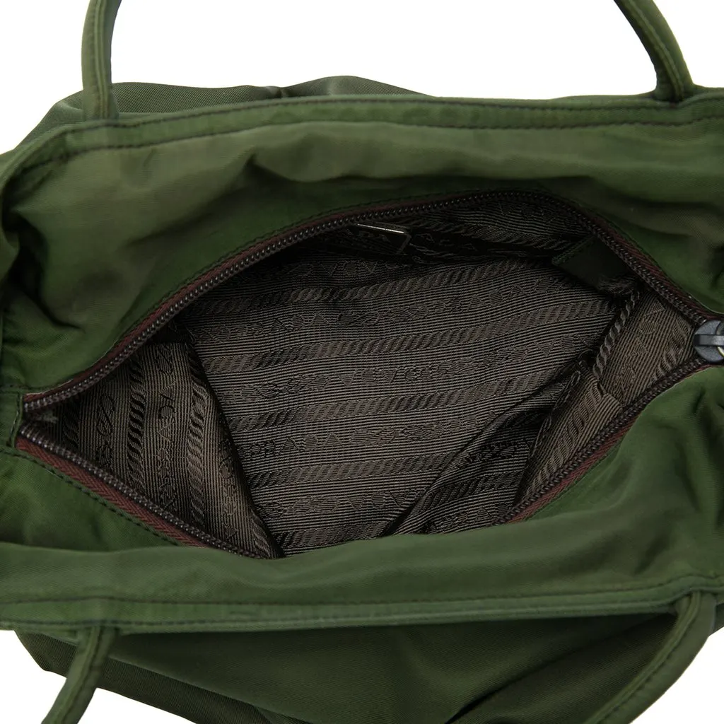 Prada Tessuto Tote Green Polyamide Very good - Model View