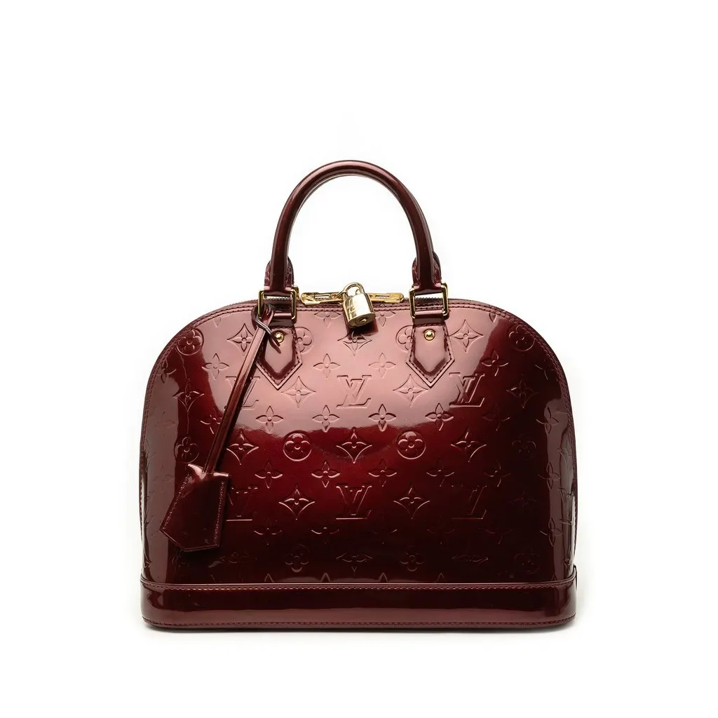 Louis Vuitton Monogram Vernis Alma PM Red Leather Good - Front View