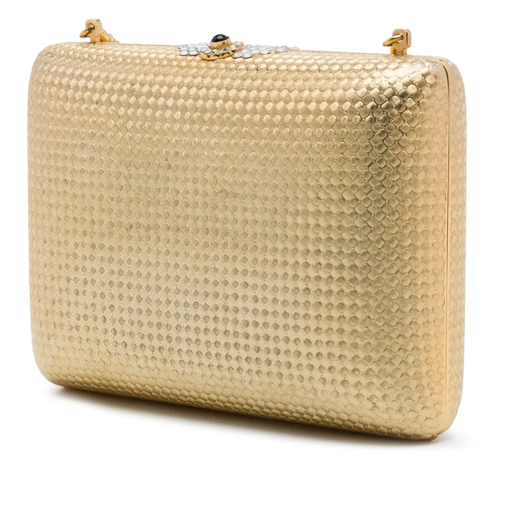 Gucci Brass Minaudiere Clutch on Chain Gold Brass Very good - Back View