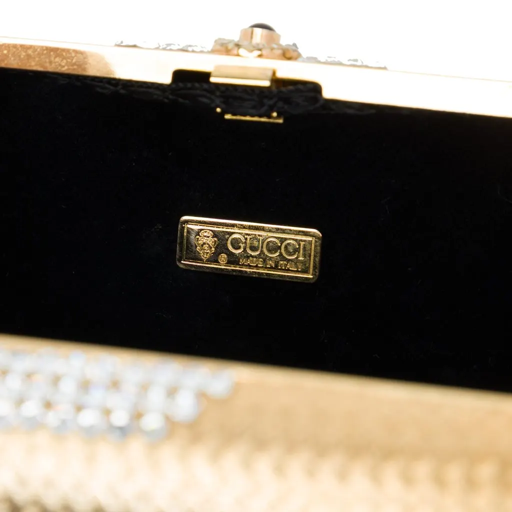 Gucci Brass Minaudiere Clutch on Chain Gold Brass Very good - Box View