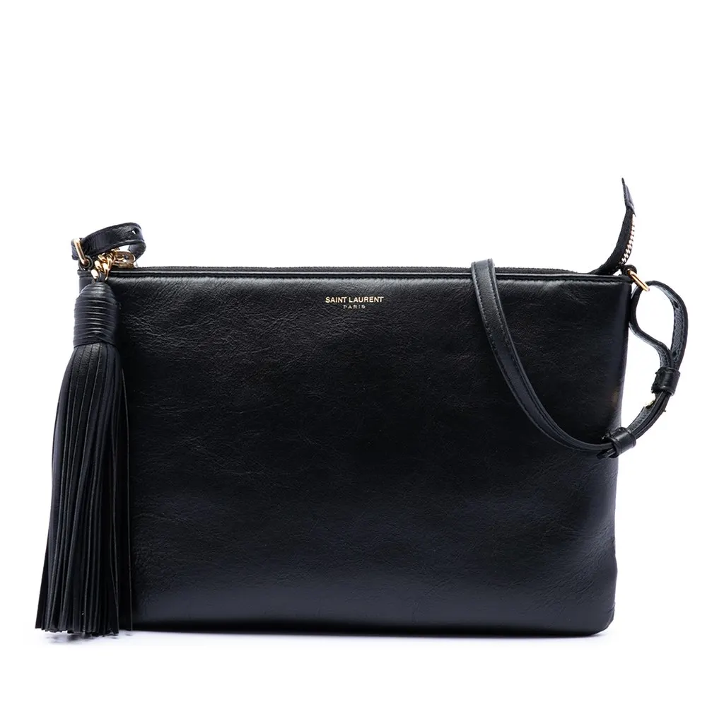 Saint Laurent Leather Teen Monogram Crossbody Black Leather Very good - Front View