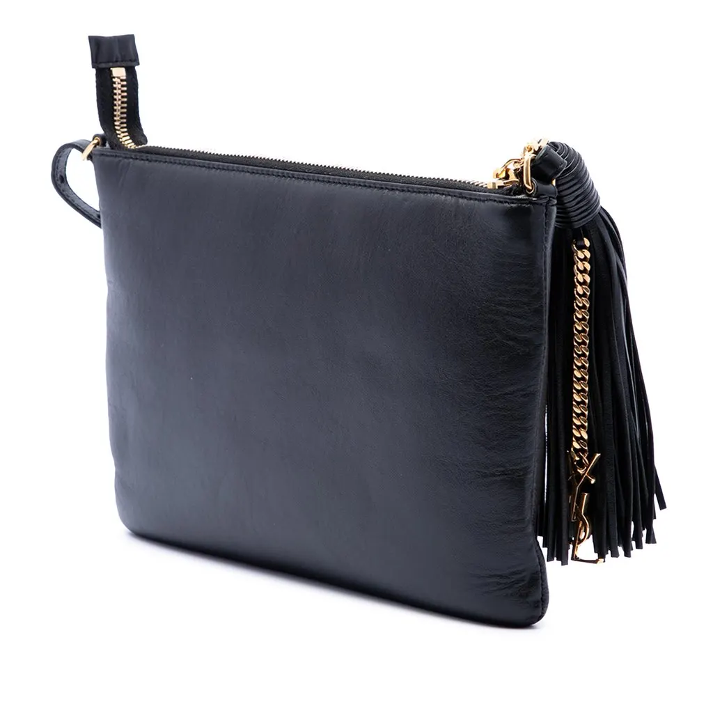 Saint Laurent Leather Teen Monogram Crossbody Black Leather Very good - Back View