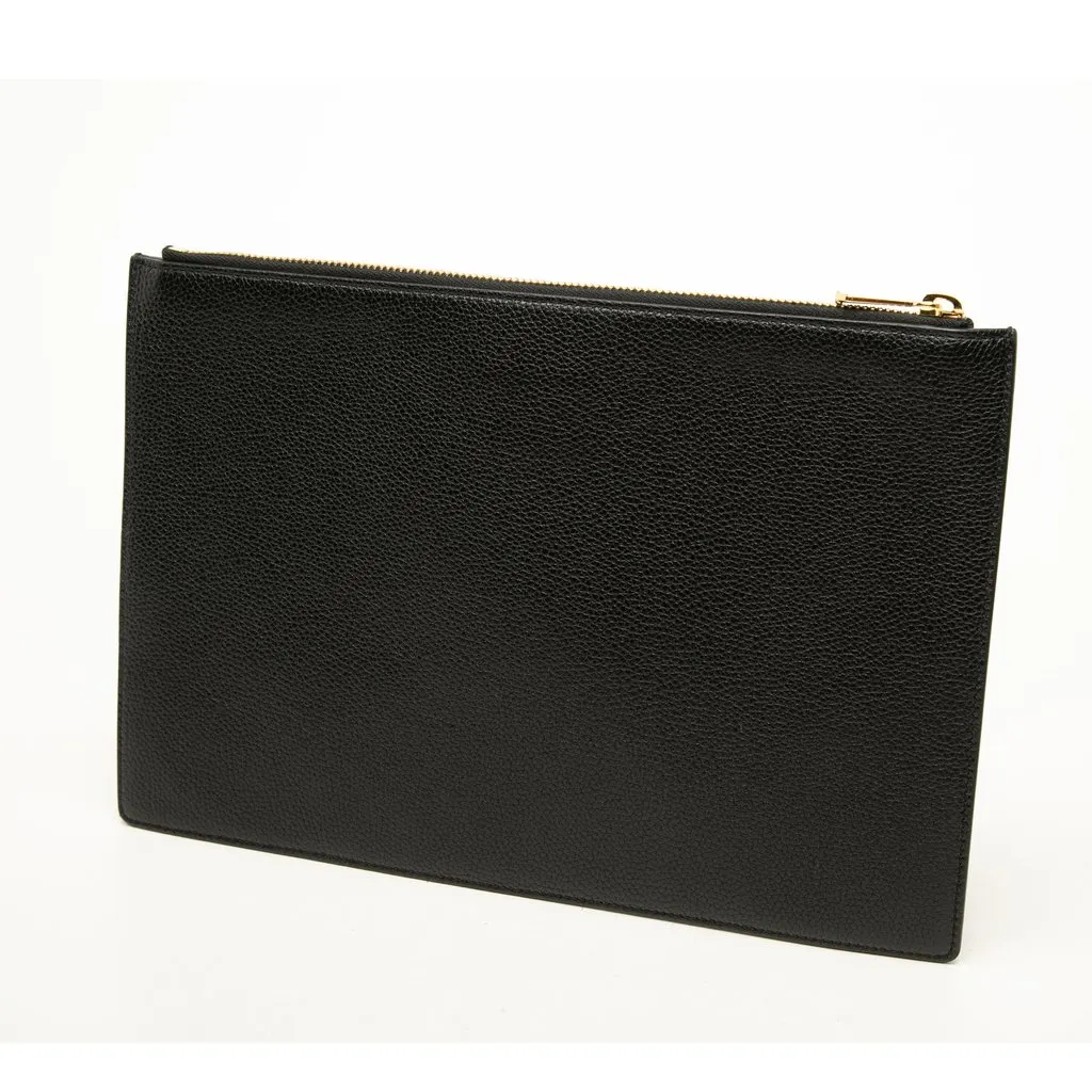 Gucci Grained Calfskin Zumi Zip Pouch Black Leather Very good - Back View