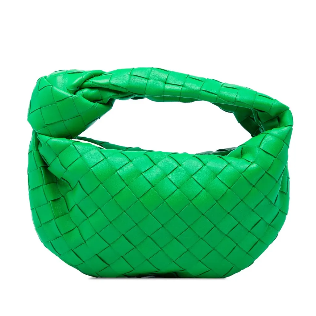 Bottega Veneta Mini Nappa Intrecciato Jodie Green Leather Very good - Front View