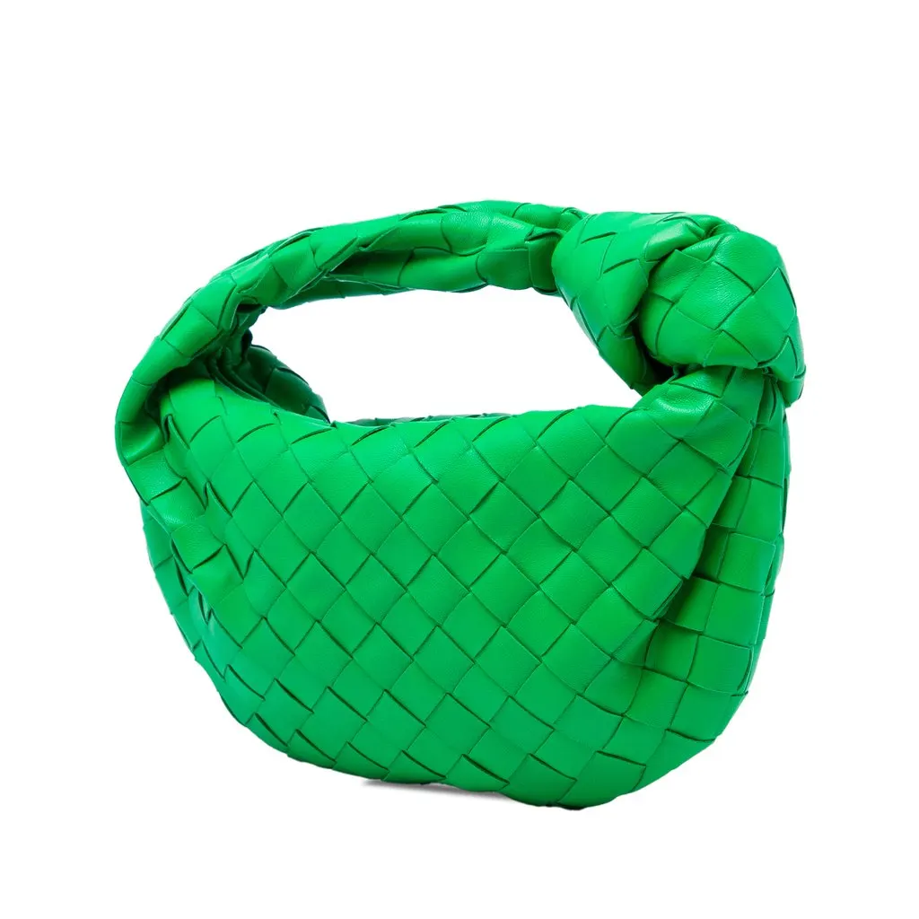 Bottega Veneta Mini Nappa Intrecciato Jodie Green Leather Very good - Back View