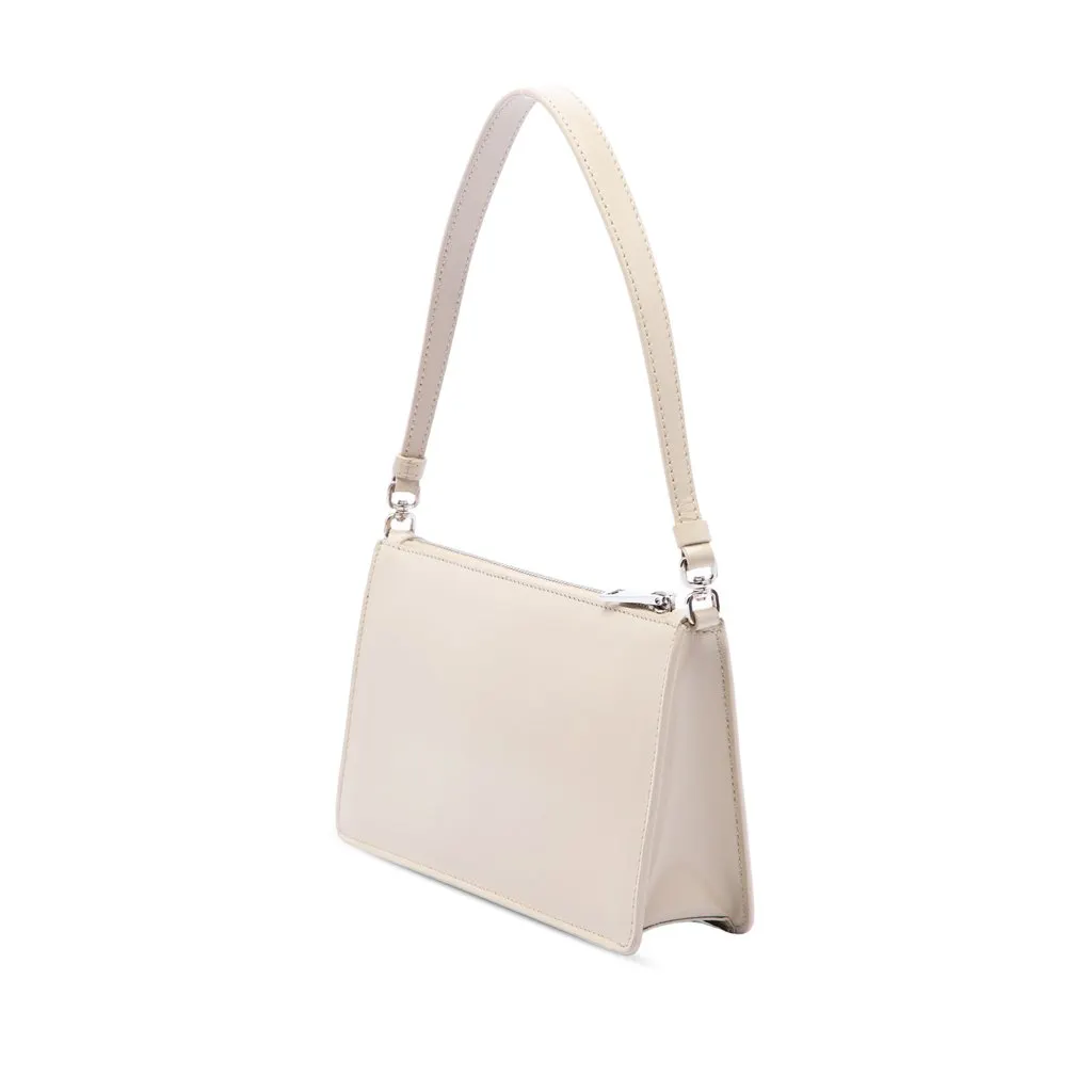 Prada Mini Spazzolato Leather Shoulder Bag Beige Leather Very good - Back View