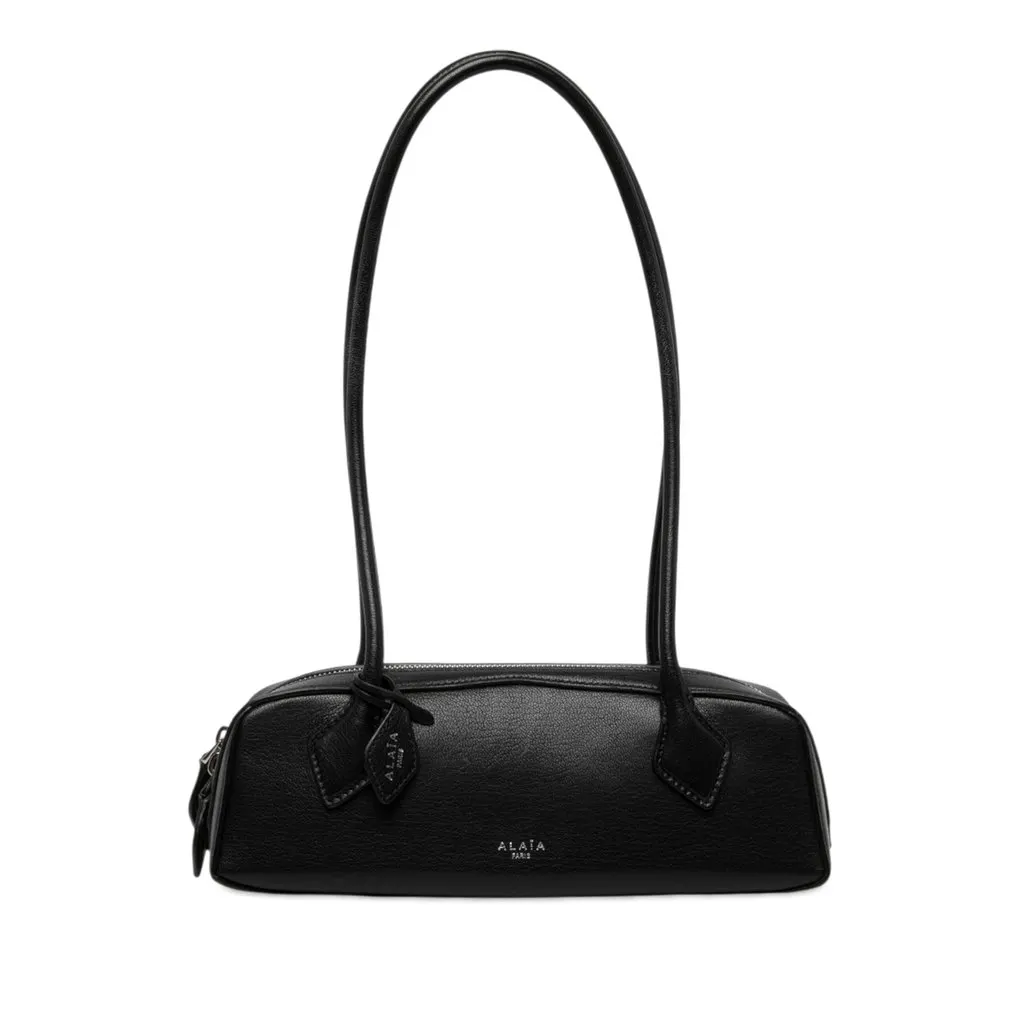 Alaïa Medium Goatskin Le Teckel Shoulder Bag Black Leather Very good - Front View