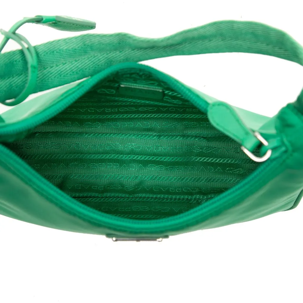 Prada Mini Tessuto Re Edition 2000 Shoulder Bag Green Polyamide Very good - Model View