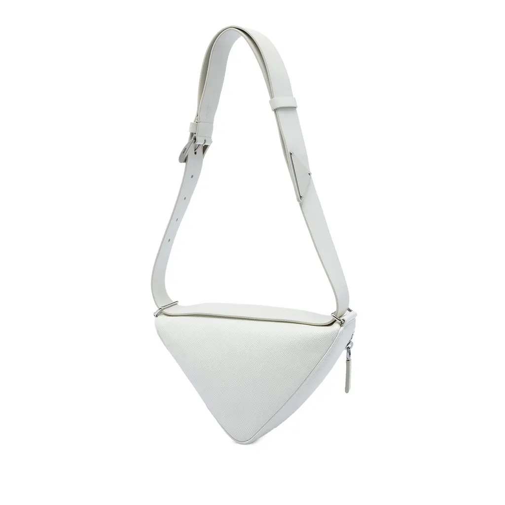 Prada Saffiano Cuir Triangle Convertible Shoulder Bag White Leather Very good - Back View