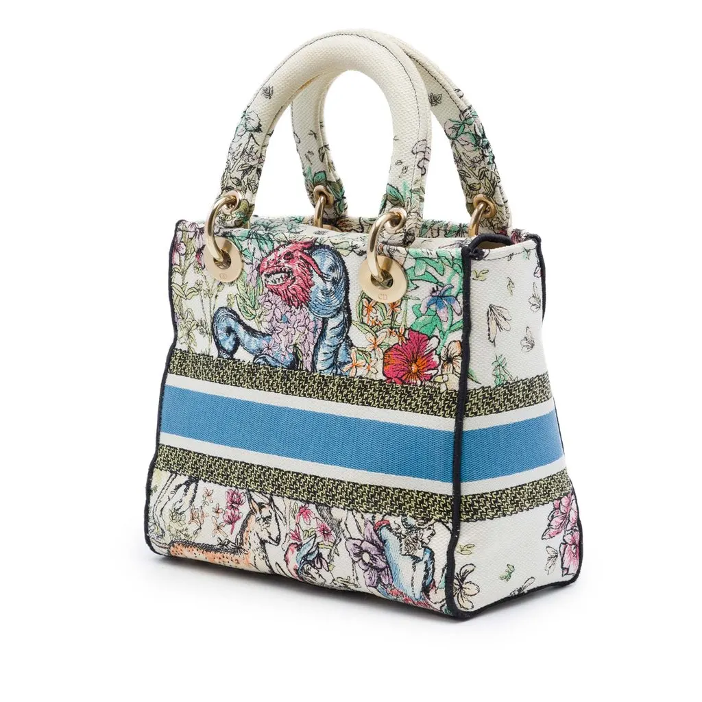 Dior Medium Embroidered Canvas D Constellation Lady D Lite White Very good - Back View