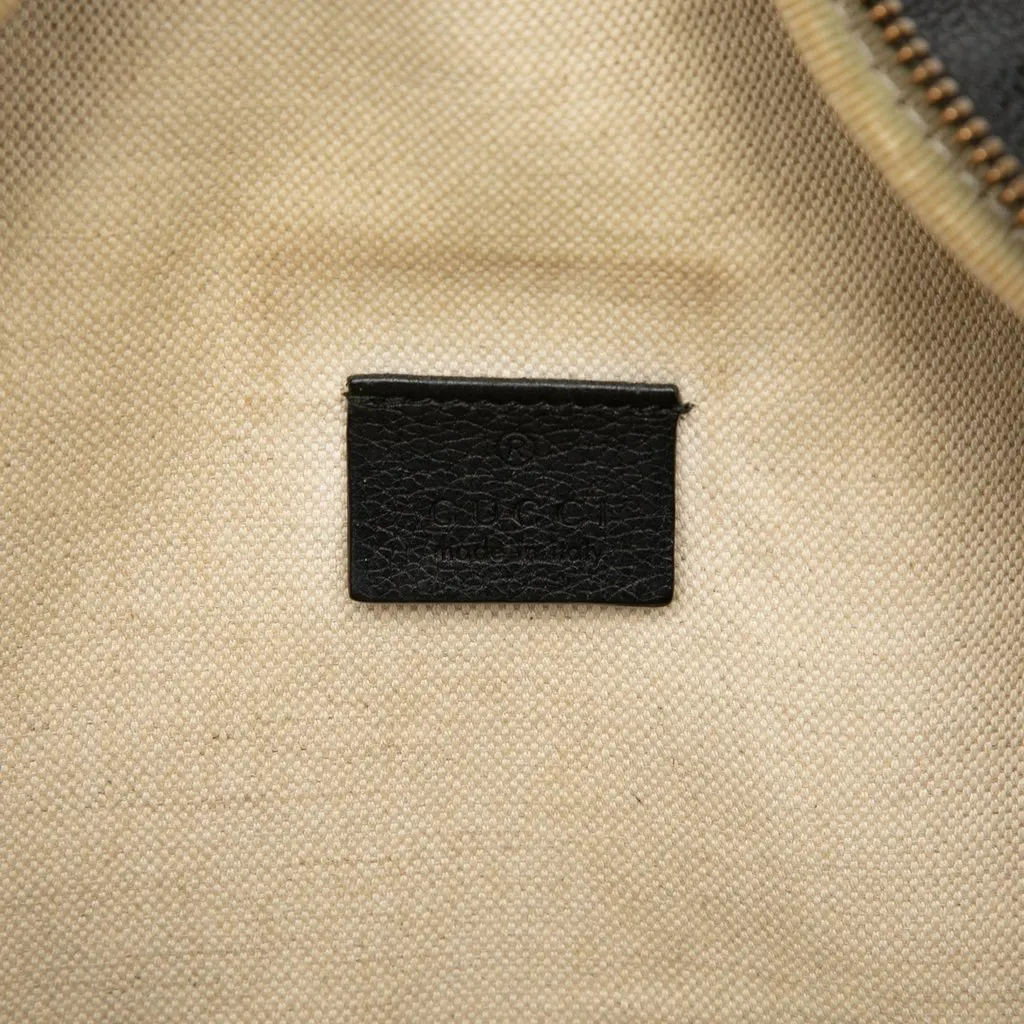 Gucci Grained Calfskin Web Logo Belt Bag Black Leather Good - Box View