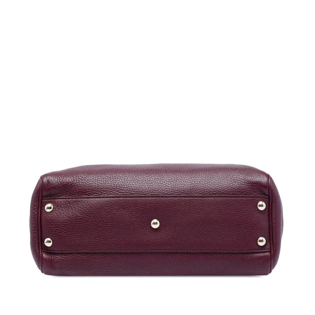 Gucci Small Calfskin Bamboo Shopper Satchel Purple Leather Very good - Inside View