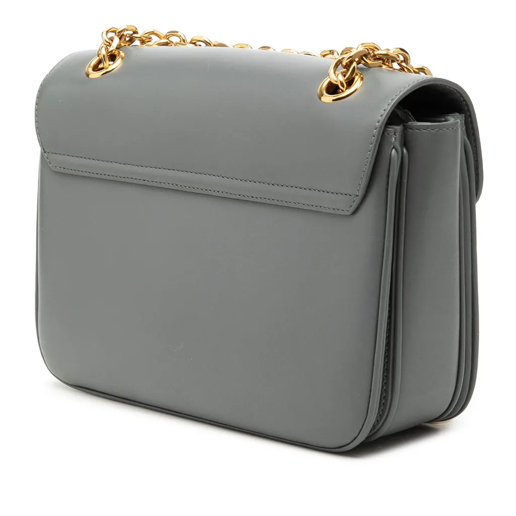 Celine Medium Calfskin C Crossbody Green Leather Very good - Back View