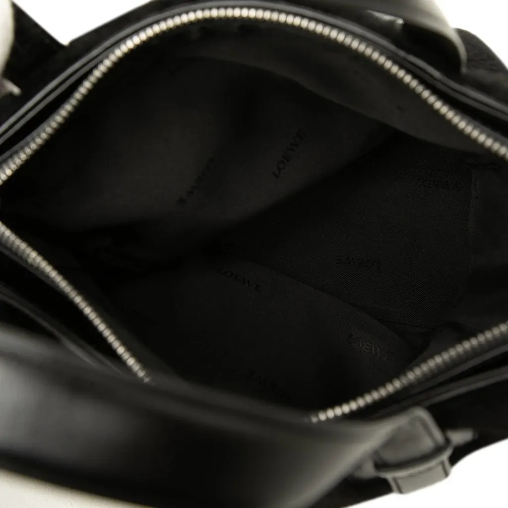Loewe Shearling Anagram Vertical Zip Tote Black Shearling Very good - Model View