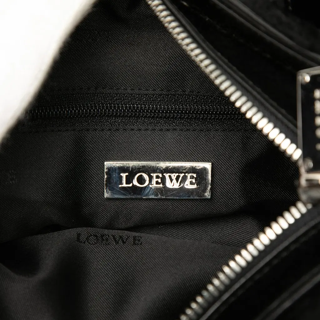 Loewe Shearling Anagram Vertical Zip Tote Black Shearling Very good - Box View