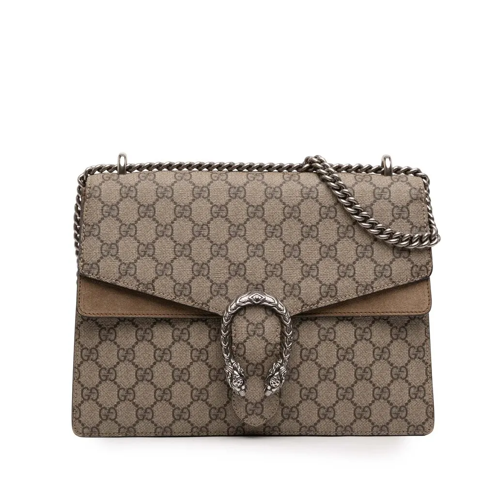 Gucci Medium GG Supreme Dionysus Shoulder Bag Beige Very good - Front View