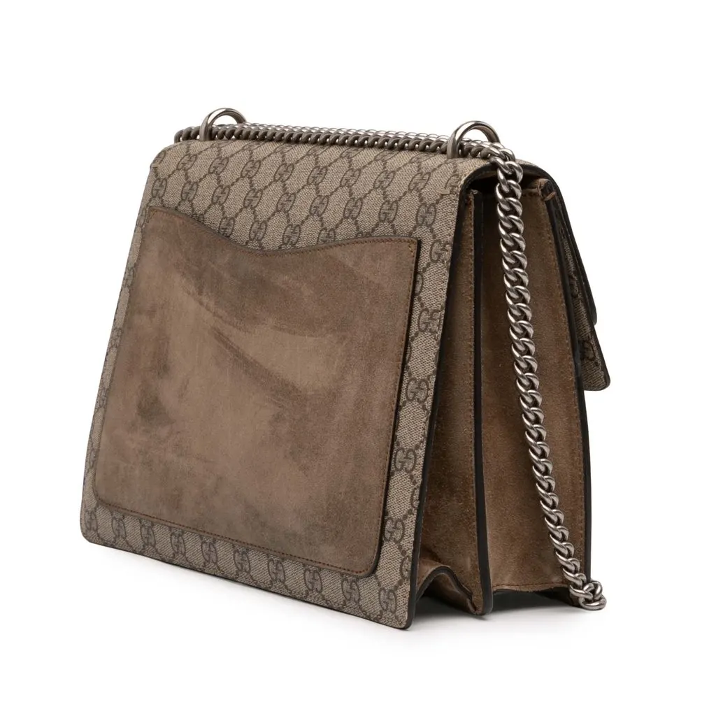 Gucci Medium GG Supreme Dionysus Shoulder Bag Beige Very good - Back View