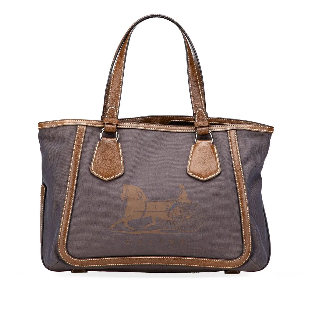 Celine Canvas Carriage Tote Brown Very good - Front View