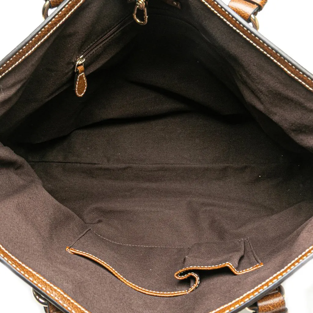 Celine Canvas Carriage Tote Brown Very good - Model View