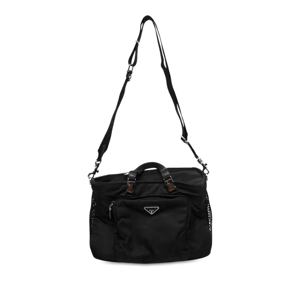 Prada Re Nylon Convertible Pet Carrier Black Polyamide Good - Front View