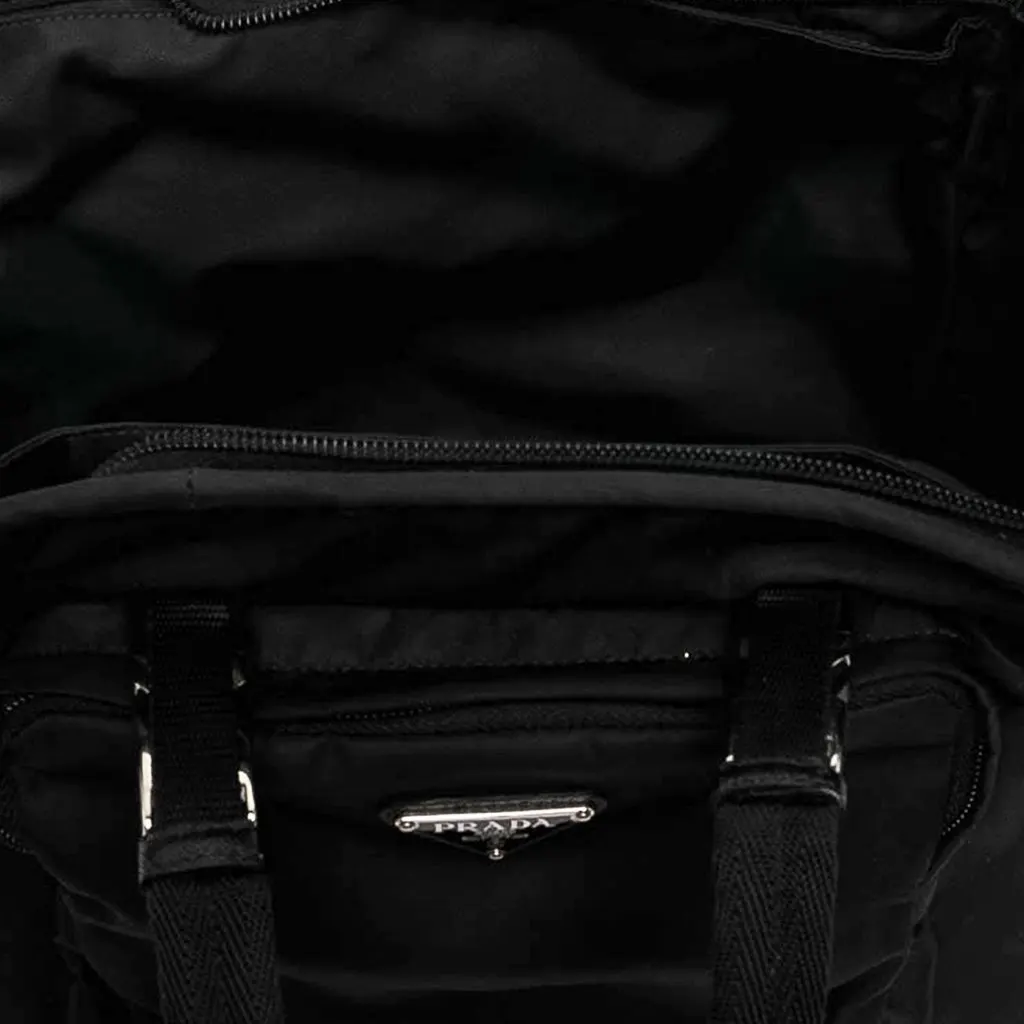 Prada Re Nylon Convertible Pet Carrier Black Polyamide Good - Model View