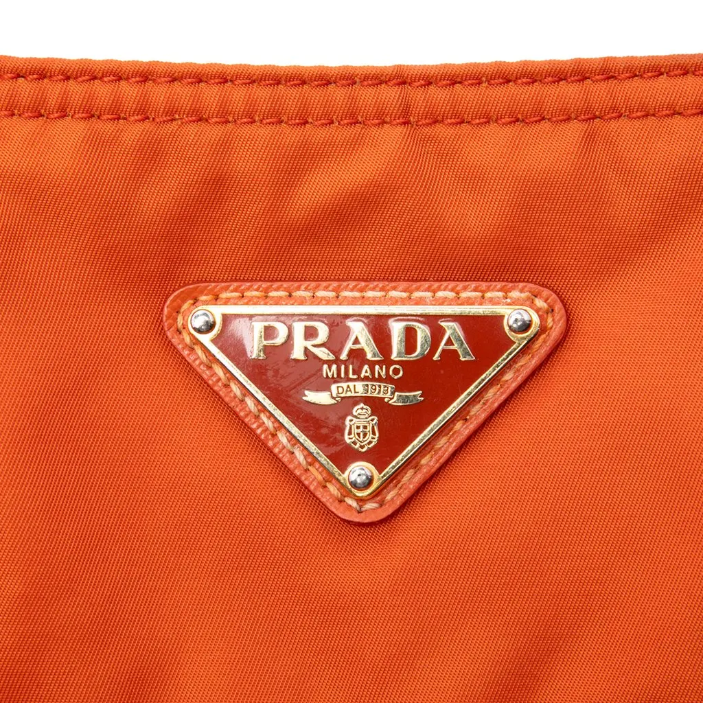Prada Saffiano Trimmed Tessuto Satchel Orange Polyamide Good - Box View