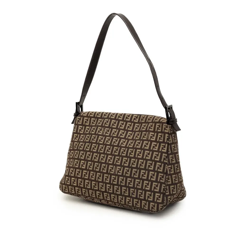 Fendi Zucchino Canvas Mamma Forever Brown Canvas Good - Back View
