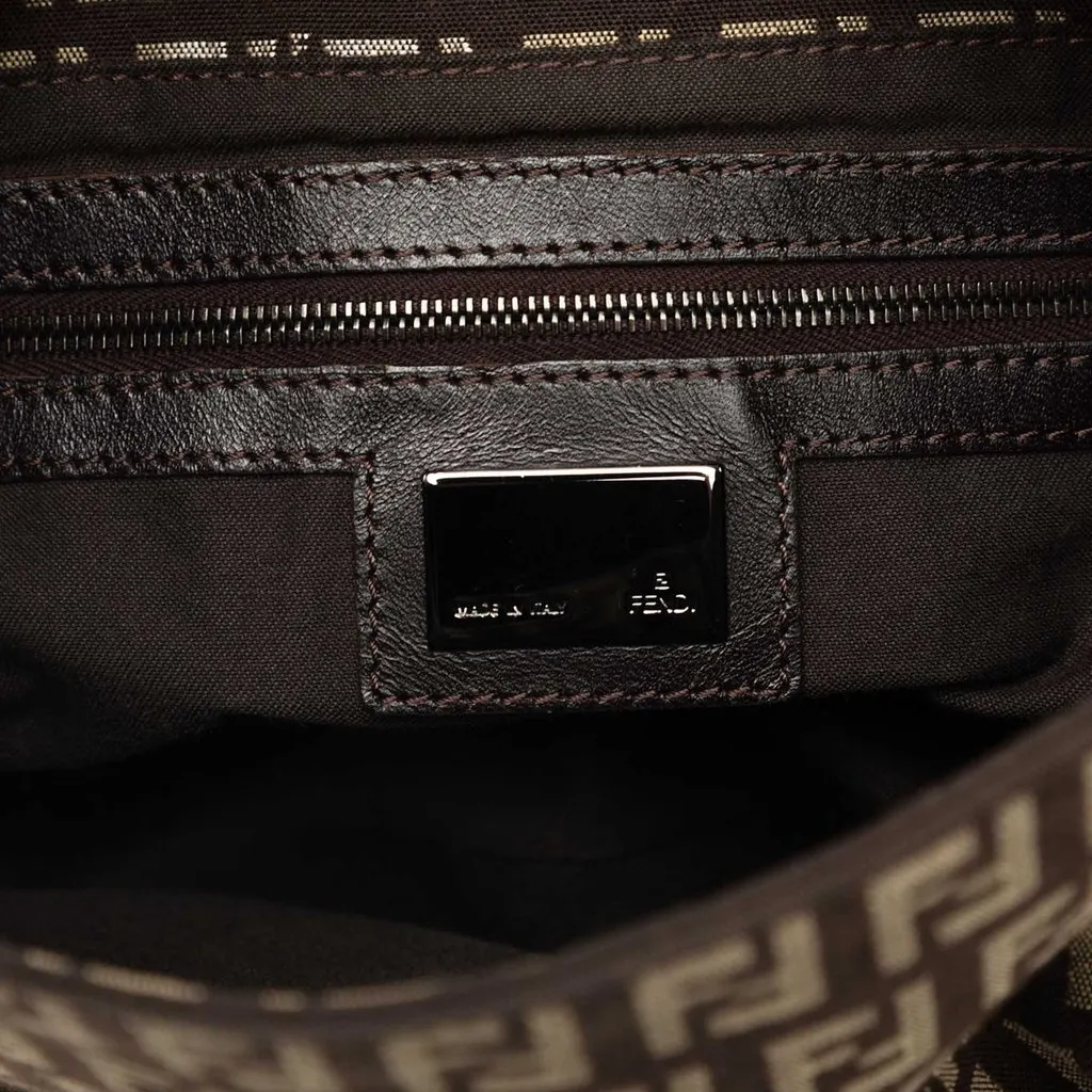 Fendi Zucchino Canvas Mamma Forever Brown Canvas Good - Box View