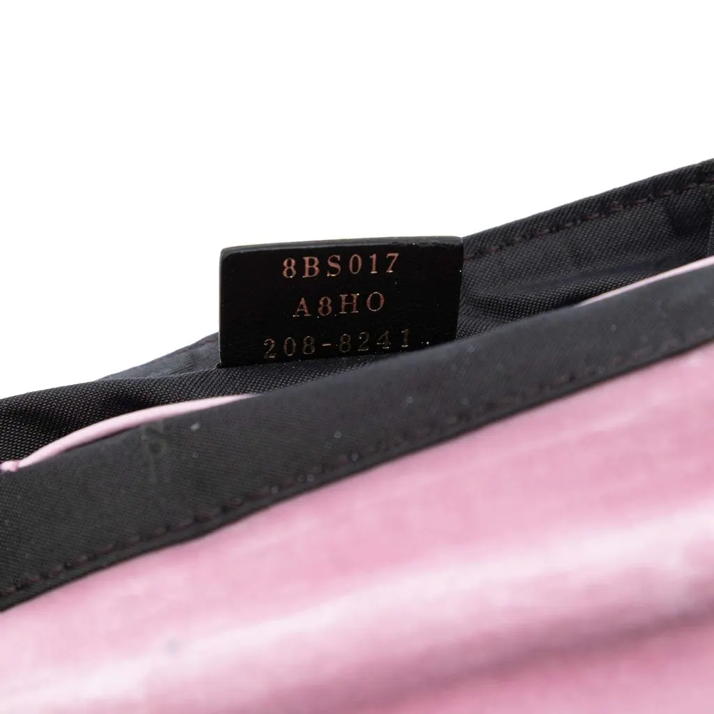 Fendi Mini Zucca Embossed Velvet Baguette Satchel Pink Very good - Box View