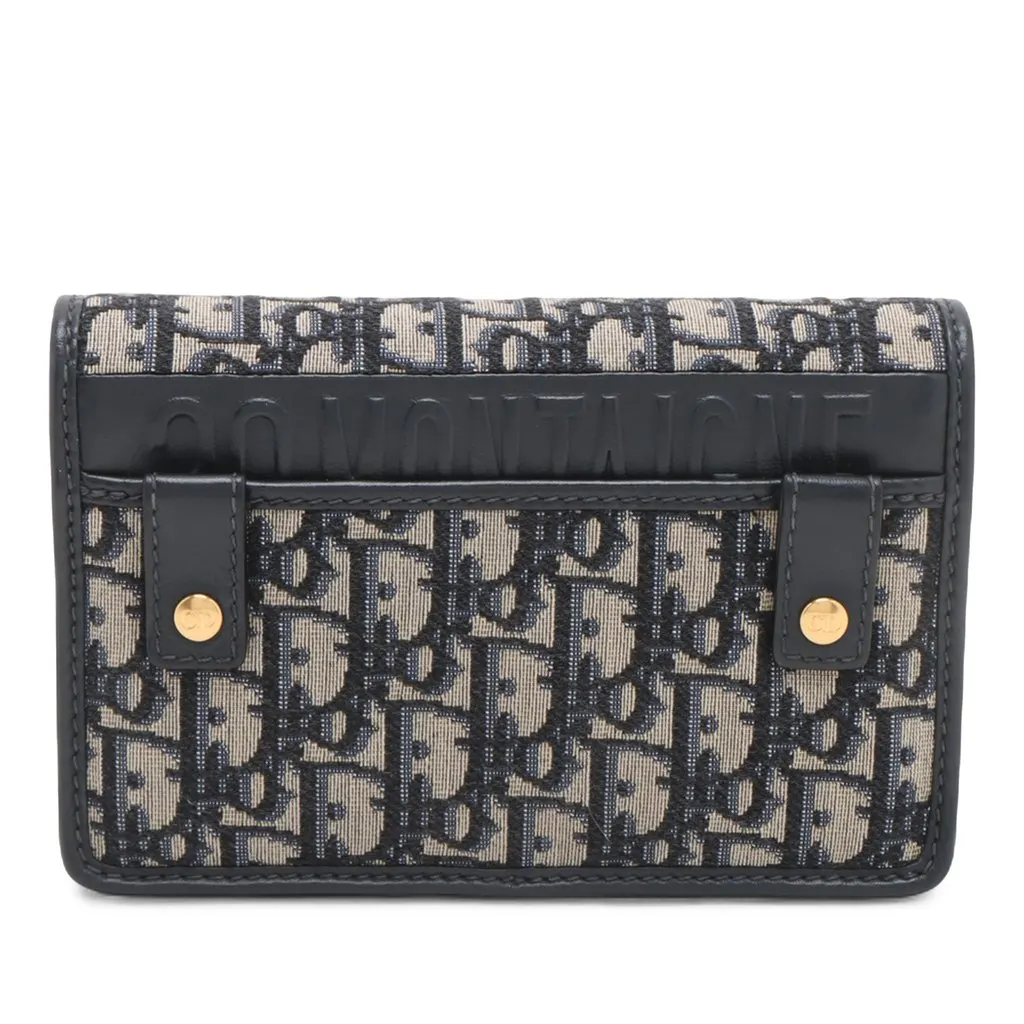 Dior Oblique Canvas 30 Montaigne 2 in 1 Pouch Blue Very good - Back View