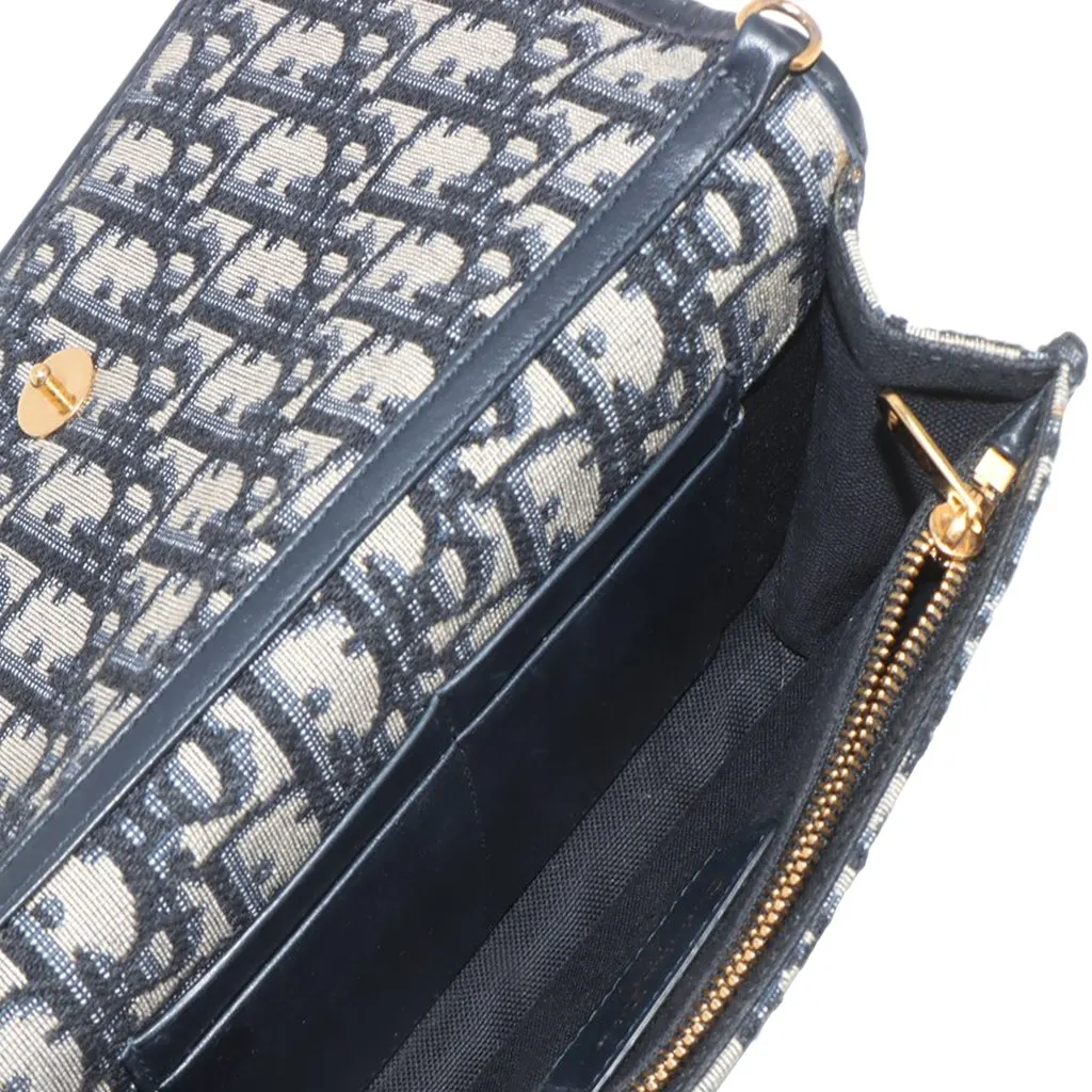 Dior Oblique Canvas 30 Montaigne 2 in 1 Pouch Blue Very good - Inside View
