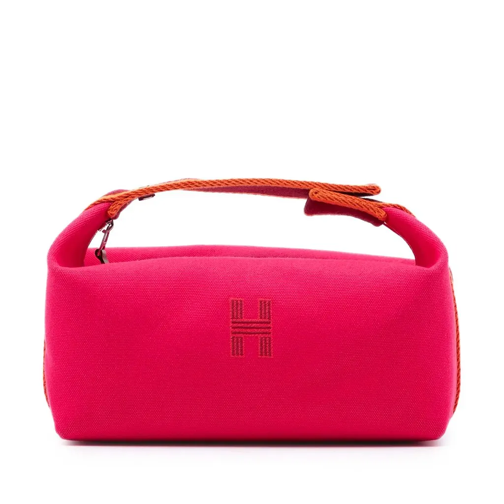Hermès Small Canvas Bride A Brac Case Pink Very good - Front View