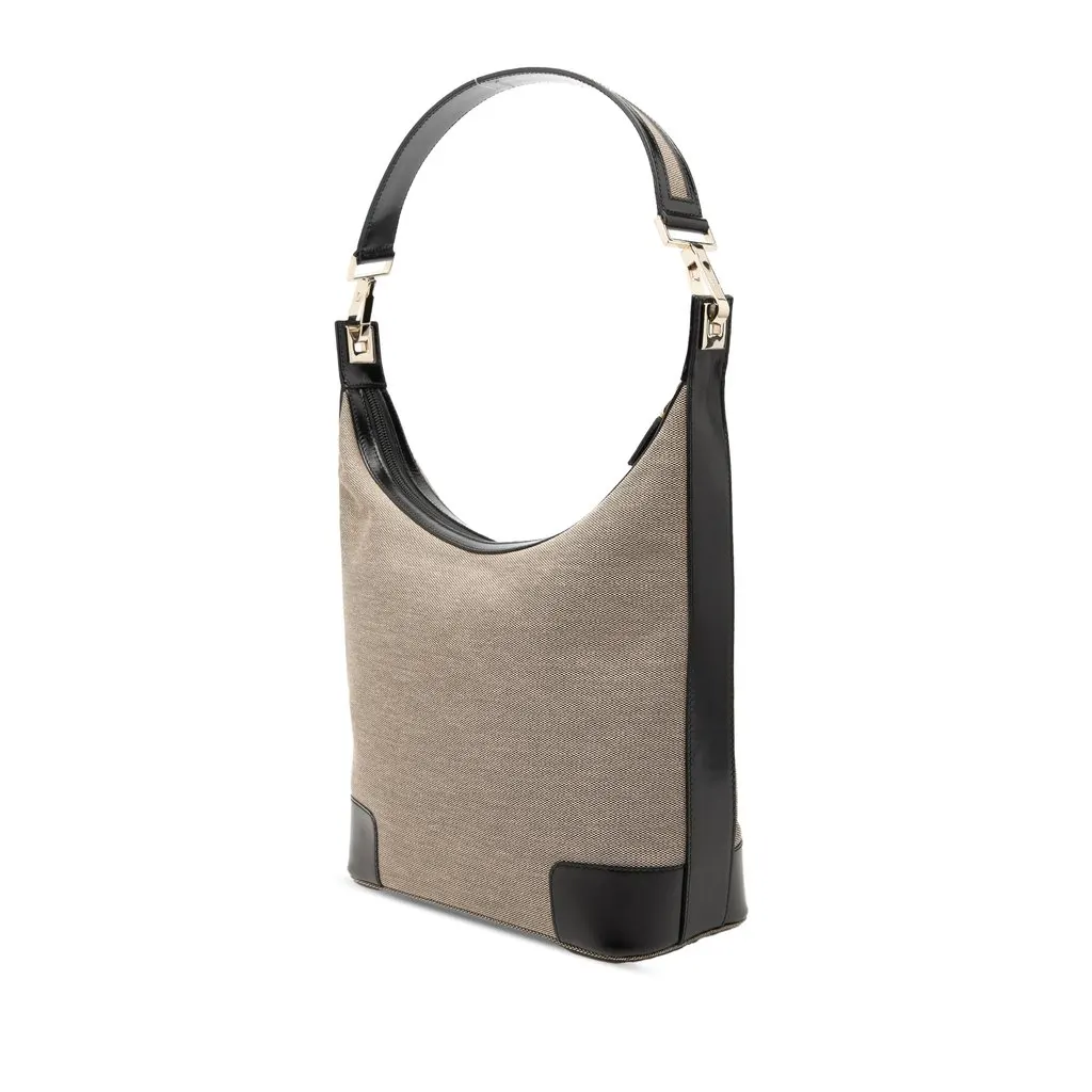 Gucci Canvas Shoulder Bag Beige Very good - Back View