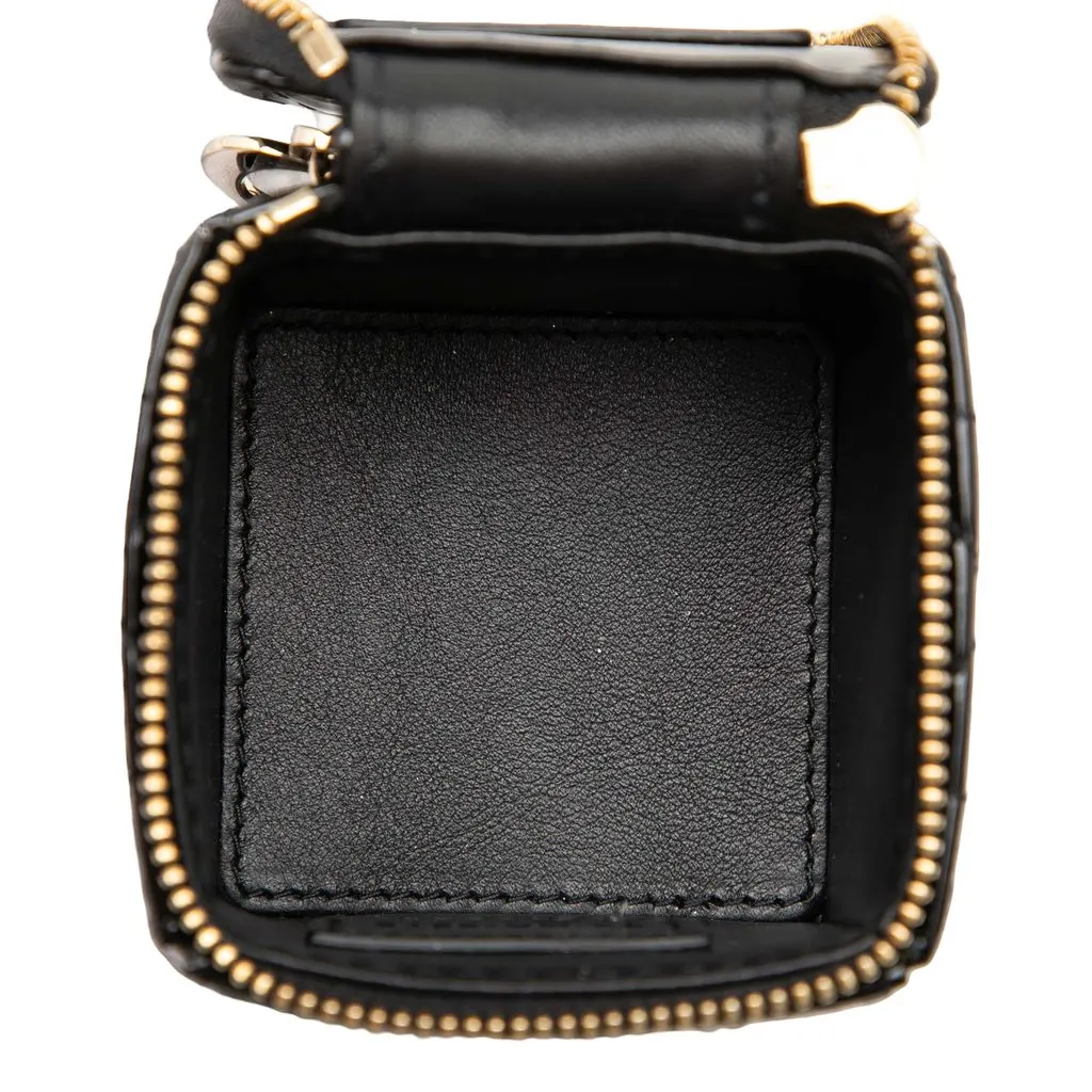 Dior Micro Patent Cannage Lady Dior Cube Pouch Black Leather Very good - Model View