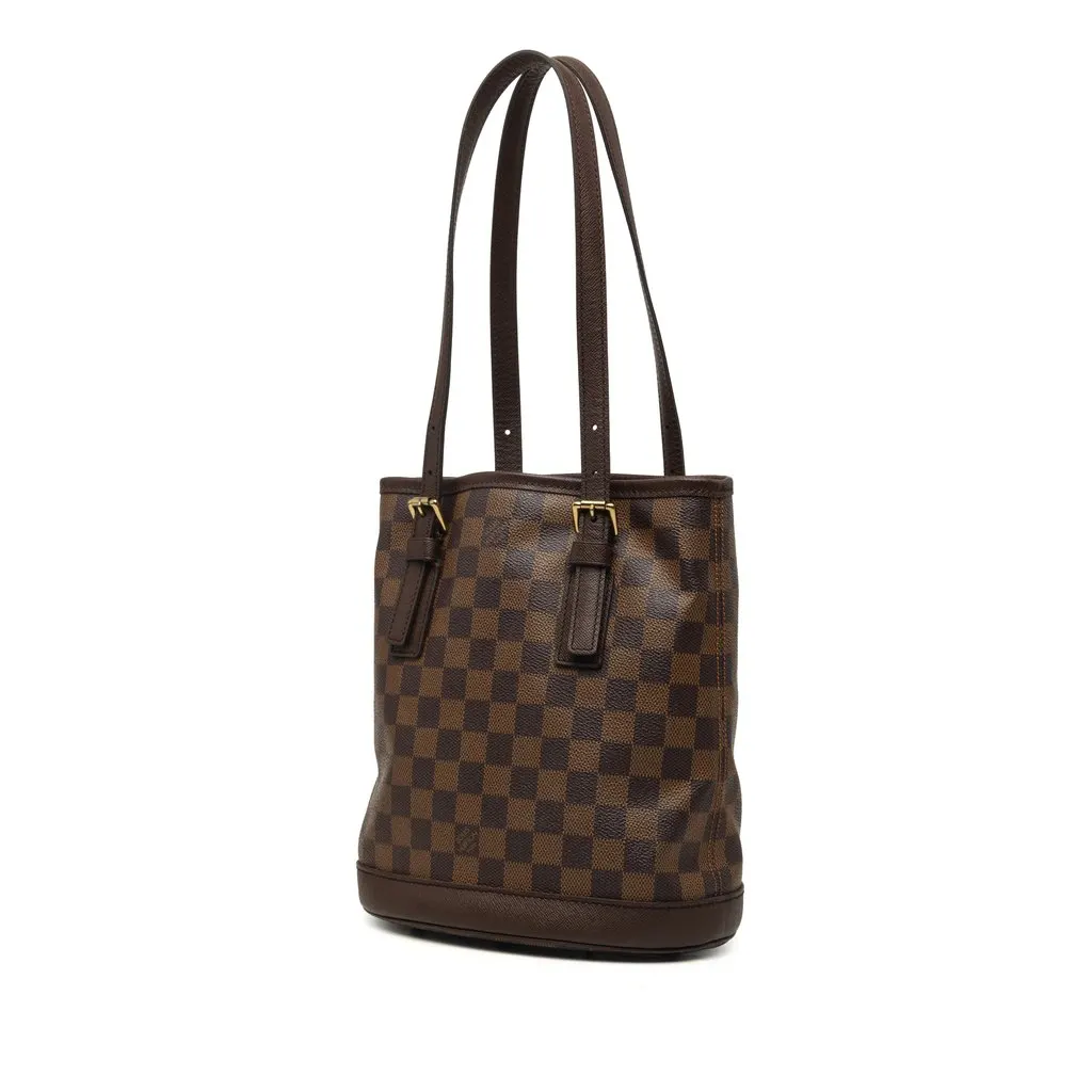Louis Vuitton Damier Ebene Marais Brown Canvas Good - Back View