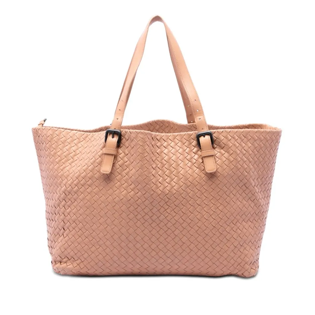 Bottega Veneta Large Nappa Intrecciato Cesta Tote Brown Leather Very good - Front View