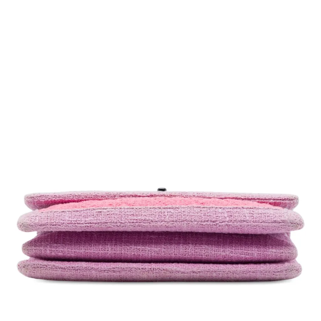 Chanel CC Quilted Tweed Accordion Flap Pink Tweed Very good - Inside View
