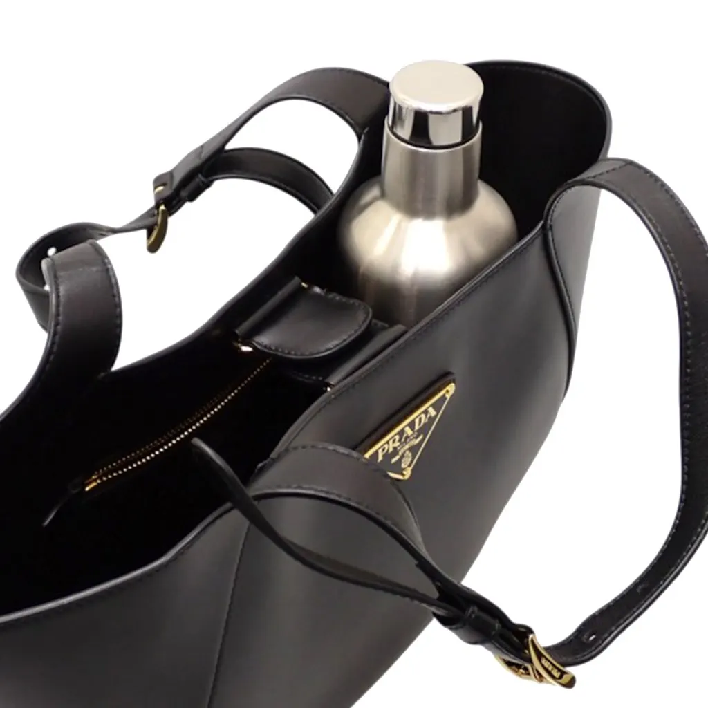 Prada Medium Leather Tote Black Leather Very good - Box View
