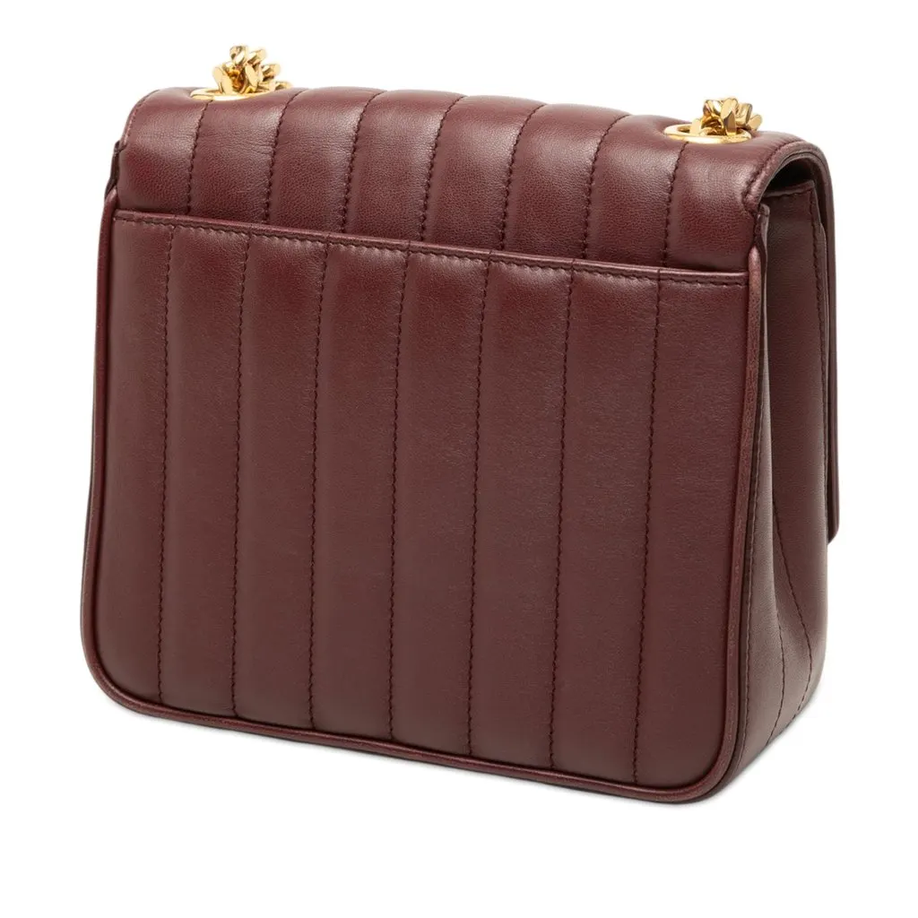 Saint Laurent Medium Lambskin Monogram Vicky Chain Bag Red Leather Very good - Back View