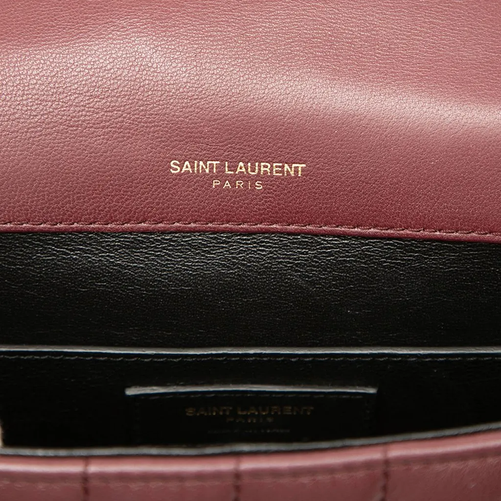 Saint Laurent Medium Lambskin Monogram Vicky Chain Bag Red Leather Very good - Box View
