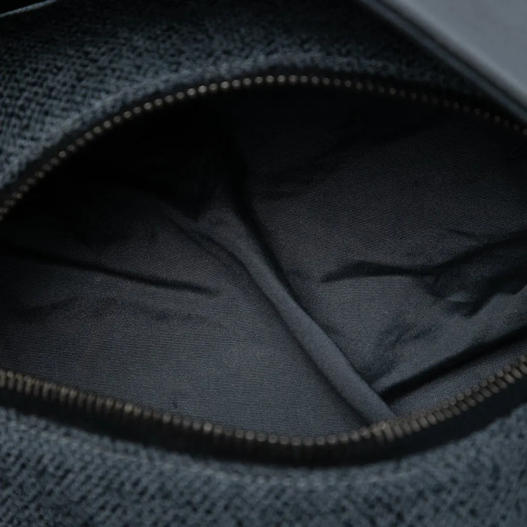 Prada Tweed Shoulder Bag Navy Very good - Model View