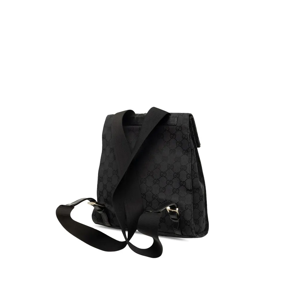 Gucci GG Canvas Jackie Backpack Black Good - Back View