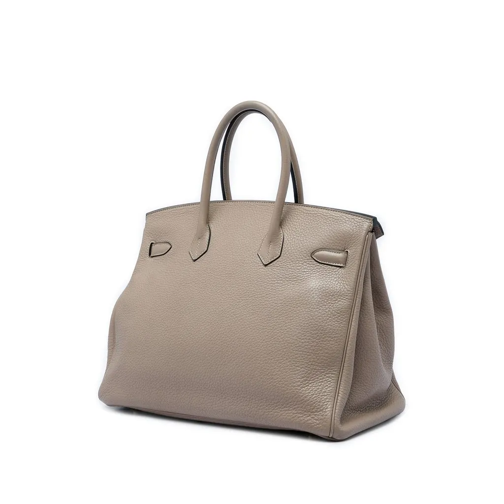 Hermès Clemence Birkin Retourne 35 Brown Leather Good - Back View