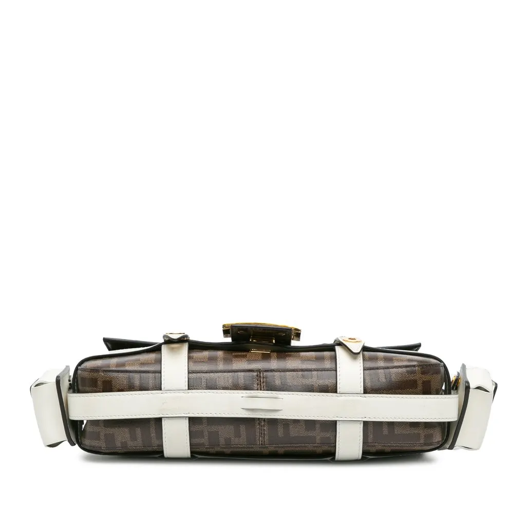 Fendi Zucca Glazed Fabric Cage Baguette Satchel Brown Very good - Inside View