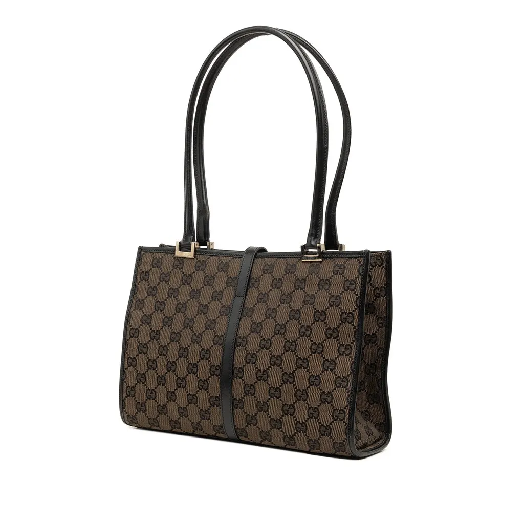 Gucci GG Canvas Jackie Tote Brown Good - Back View