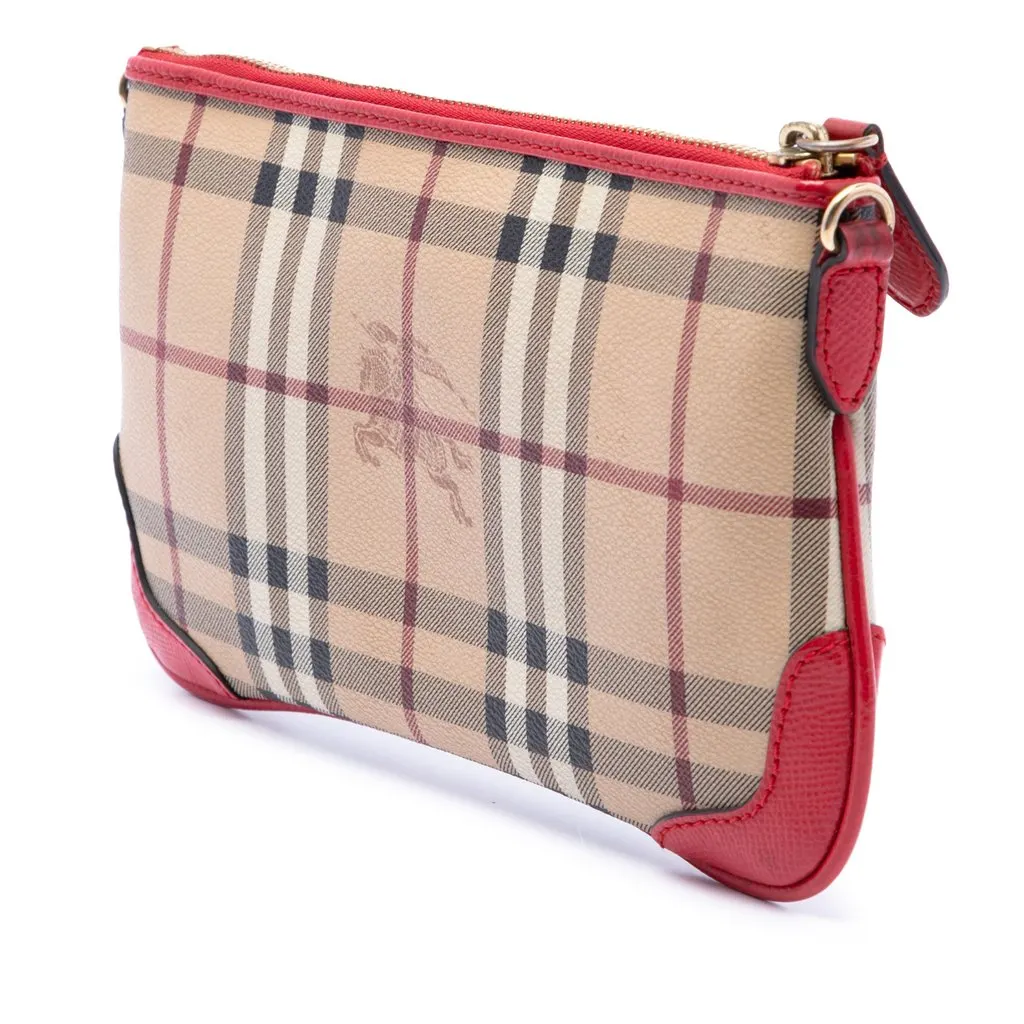 Burberry Haymarket Check Coated Canvas Peyton Crossbody Beige Canvas Very good - Back View
