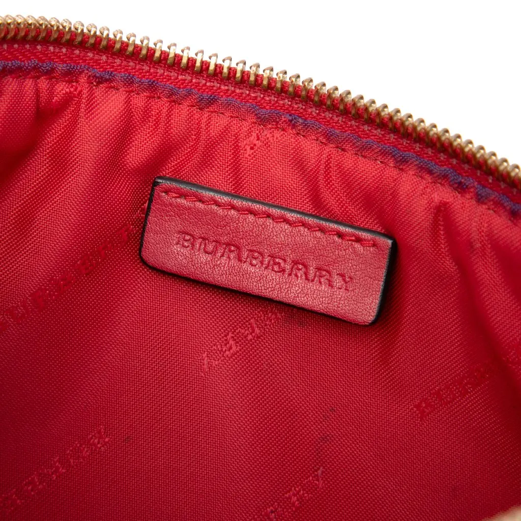 Burberry Haymarket Check Coated Canvas Peyton Crossbody Beige Canvas Very good - Box View