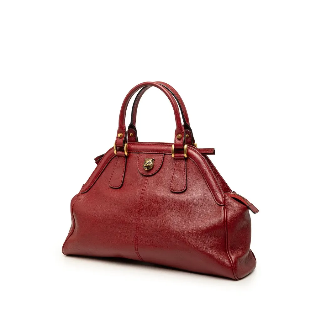 Gucci Medium Calfskin Rebelle Satchel Red Leather Very good - Back View