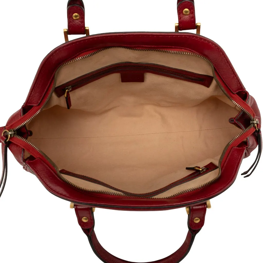 Gucci Medium Calfskin Rebelle Satchel Red Leather Very good - Model View